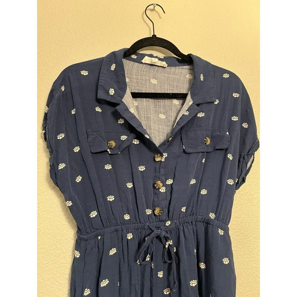 Lucky Brand Boho Navy Print Mini Dress Size M - Picture 3 of 6
